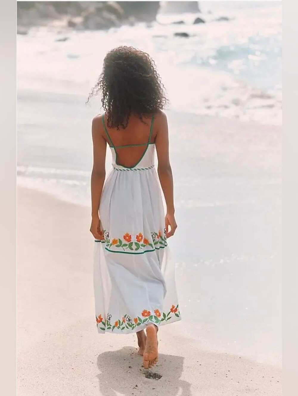 CELANDINE Embroidered Cotton Midi Dress - Picture 2 of 4